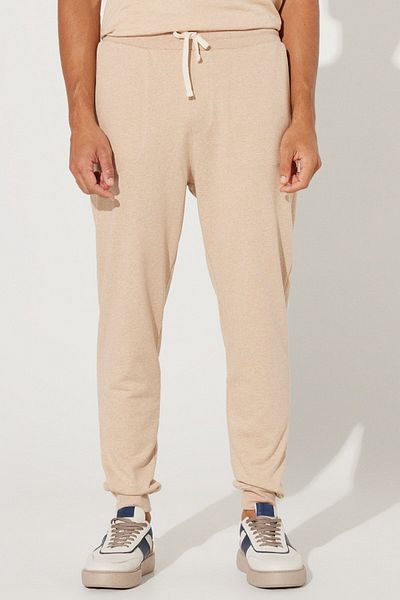 ALTINYILDIZ CLASSICS Bequeme Herren-Jogginghose in Milchbraun mit Standard-Passform, normalem Schnitt, 100 % Baumwolle und Taschen
