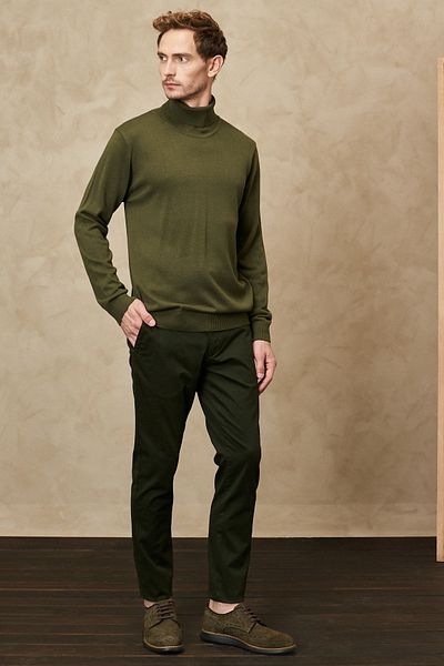 ALTINYILDIZ CLASSICS Ανδρικό Εύκαμπτο Παντελόνι Chino Χακί Slim Fit Slim Fit
