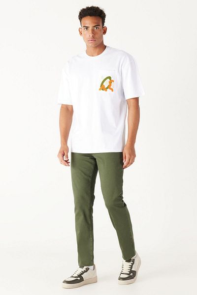 ALTINYILDIZ CLASSICS Ανδρικό παντελόνι με λεπτή εφαρμογή Khaki - Άνετο κόψιμο 360 μοιρών