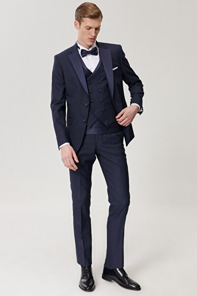 ALTINYILDIZ CLASSICS Ανδρικό κοστούμι γαμπρού Slim Fit Slim Fit Vest Tuxedo