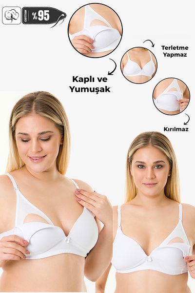 par lingerie pl Pachet de 2 sutien acoperit pentru alăptare - alb