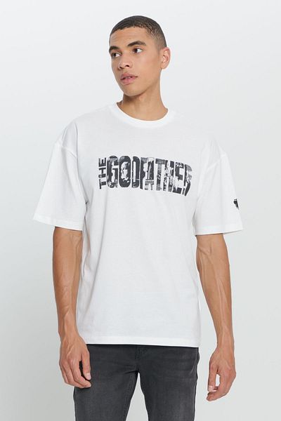 AC&Co / Altınyıldız Classics White 'The Godfather' Licensed -100% Cotton Loose Fit Printed T-Shirt