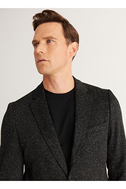 ALTINYILDIZ CLASSICS Altıny Yıldız Classics Μάλλινο σακάκι με μονόχρωμο γιακά με κανονική εφαρμογή