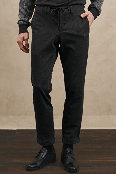 ALTINYILDIZ CLASSICS Ανδρικό κοστούμι Anthracite Slim Fit Slim Fit Μονό γιακά με διαγώνιο σχέδιο