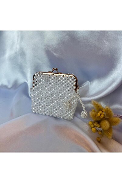 Luminoso Gold Klipsli Boncuk Mini Çanta/Kartlık ASKISIZ