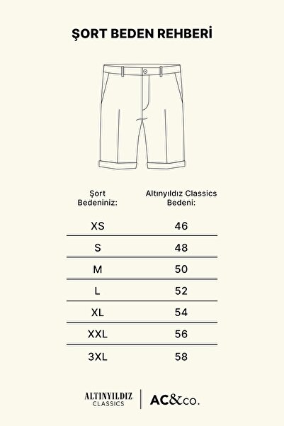 AC&Co / Altınyıldız Classics Erkek Gri Slim Fit Dar Kesim Armürlü %100 Pamuk Casual Chino Şort