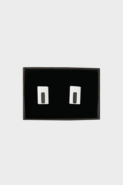 ALTINYILDIZ CLASSICS Herren-Manschettenknopf aus schwarzgrauem Metall mit spezieller Geschenkbox