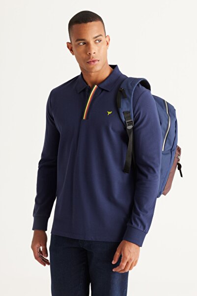 AC&Co / Altınyıldız Classics Erkek Lacivert Slim Fit Dar Kesim Polo Yaka %100...