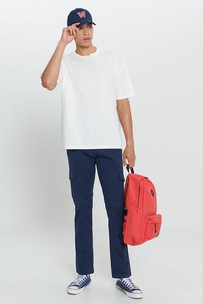 AC&Co / Altınyıldız Classics Ecrufarbenes, bedrucktes T-Shirt mit Rundhalsausschnitt und Oversize-Passform für Herren, lockerer Schnitt, 100 % Baumwolle