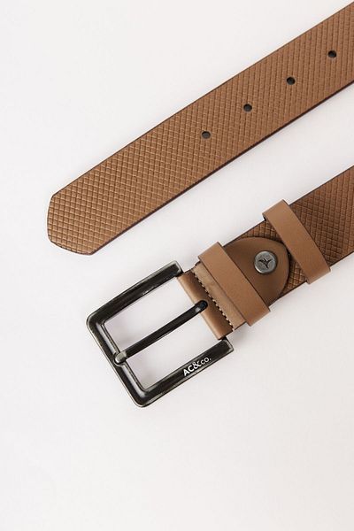 AC&Co / Altınyıldız Classics Ανδρική Ζώνη Jean Jean σε μπεζ Casual Faux Leather