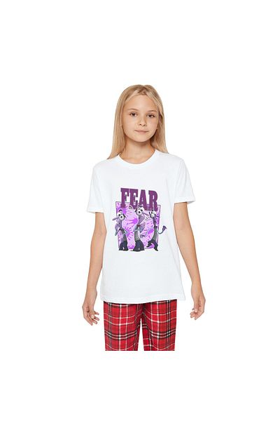 Hilosh Reverse Face Fear Horror Printed White Unisex Kids T-Shirt