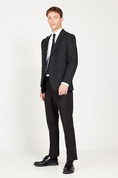 ALTINYILDIZ CLASSICS Men's Black Extra Slim Fit Slim Fit Black Sports Suit