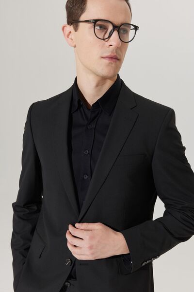 ALTINYILDIZ CLASSICS Erkek Siyah Regular Fit Rahat Kesim Siyah Takım Elbise