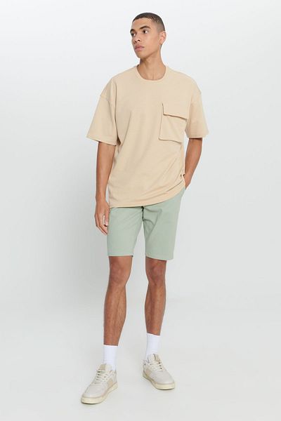 AC&Co / Altınyıldız Classics Μπεζ Ανδρικό Oversize Βαμβακερό T-Shirt - Crew Neck