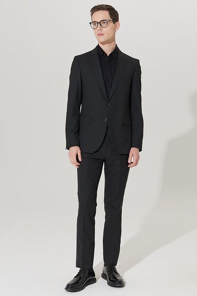 ALTINYILDIZ CLASSICS Men's Black Regular Fit Comfortable Cut Black Suit
