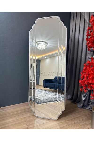 Genel Markalar 70*180 Cm Gümüş Çerçeve Ve Gümüş Aynalı Ayaklı Boy Aynası