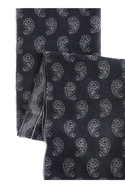 ALTINYILDIZ CLASSICS Men's Navy Blue - Gray Grey-black Patterned Knitted Scarf