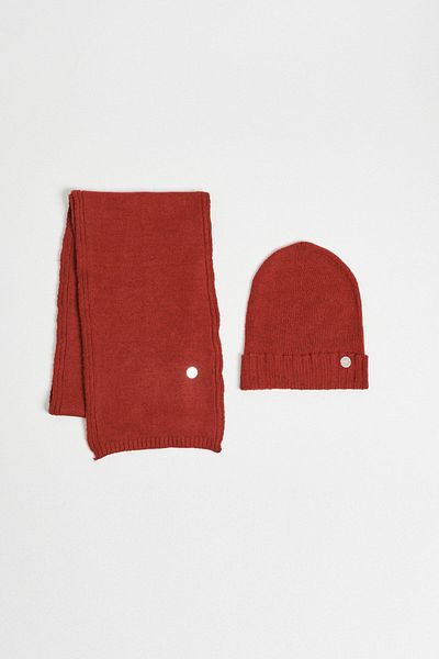 AC&Co / Altınyıldız Classics Men's Red Scarf-Beret Set