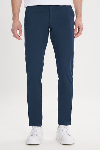 AC&Co / Altınyıldız Classics Navy Blue Stretch Slim Fit Chino nadrág - oldalsó zseb