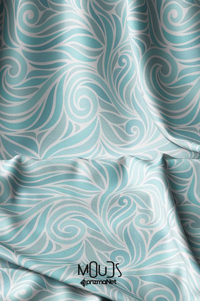 Moud's Turqua Patterned Suede Texture - 155cm Kms-124 Digital Printed