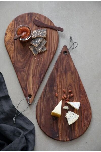 exalted hawk Damla Sunumluk Tahta Ahşap Servis Tabağı