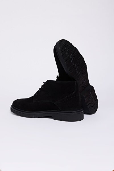 ALTINYILDIZ CLASSICS Erkek Siyah %100 Deri Sıcak Tutan Bağcıklı Bot