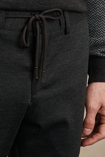 ALTINYILDIZ CLASSICS Ανδρικό κοστούμι Anthracite Slim Fit Slim Fit Μονό γιακά με διαγώνιο σχέδιο