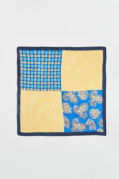 ALTINYILDIZ CLASSICS Ανδρικό μαντήλι με μπλε-κίτρινο σχέδιο Navy Blue Yellow Classic