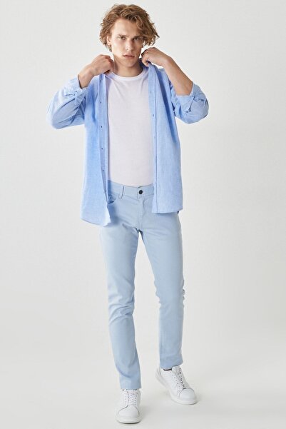 ALTINYILDIZ CLASSICS Erkek Mavi 360 Derece Her Yöne Esneyen Rahat Slim Fit Dar Kesim Pantolon