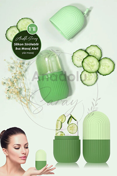 Anadolu Saray Silikon Buz Küpü Rulo Yüz Göz Boyun Cilt Masaj Aleti Göz Torbal...