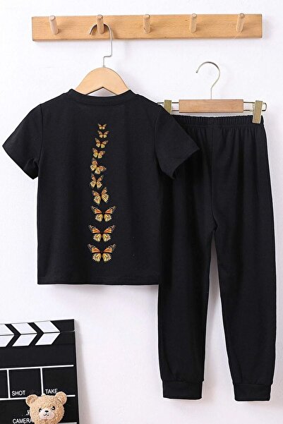 trendypassion طقم بدلة رياضية علوية بطبعة فراشة الملك للأطفال