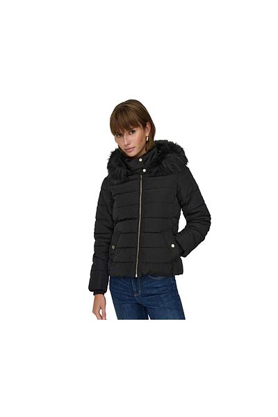 ONLY Onlnewcamilla Women's Casual Coat - Fur Hood Jacket, CC Otw, Black15304767