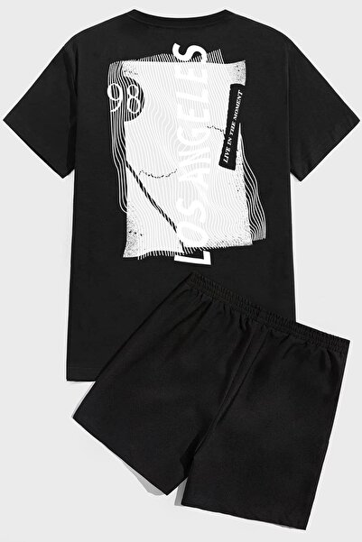 trendypassion Set de pantaloni scurți confortabili cu imprimeu Live in The Mo...