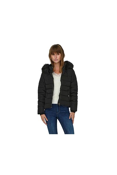 ONLY Onlnewcamilla Women's Casual Coat - Fur Hood Jacket, CC Otw, Black15304767