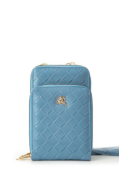 minebag Baby Blue - Geantă de damă Liana, model diamant și piele artificială
