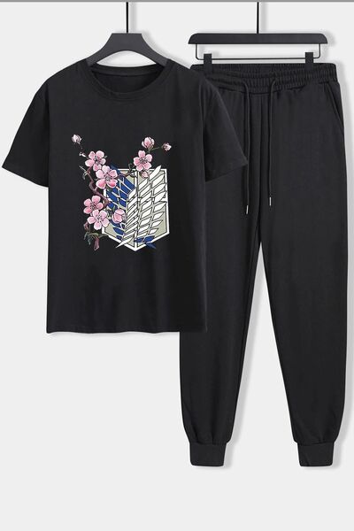 trendypassion Unisex Flowers Printed 2-Piece Tracksuit Set