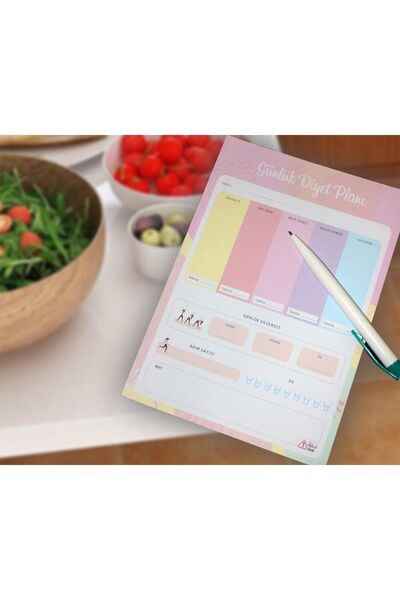 Dikkat Ajans مخطط الحمية اليومي 50 صفحة - 3 قطع