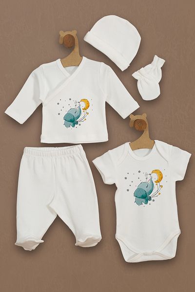Homamia Set of 5 Little Elephant 100% Organic Hospital Exit