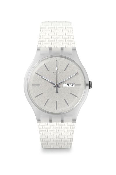 Swatch ساعة يد للجنسين من Bricablanc Suow710