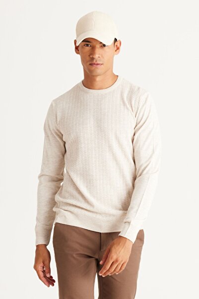 AC&Co / Altınyıldız Classics Pulover pentru bărbați A.taș Anti-pelușare, fără găuri, cu ajustare standard în față, tricotaje jacquard