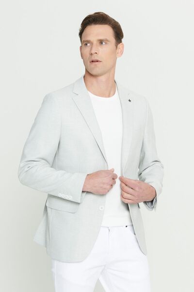 ALTINYILDIZ CLASSICS Jachetă pentru bărbați, gri deschis, slim fit, cu guler ...