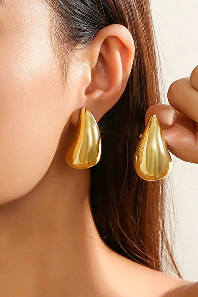 C&E Design Kadın Gold Renk İtalyan  Gözyaşı Damlası Küpe