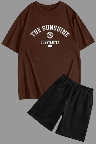 trendypassion Unisex Comfortable Design - Σετ σορτς με στάμπα Sunshine