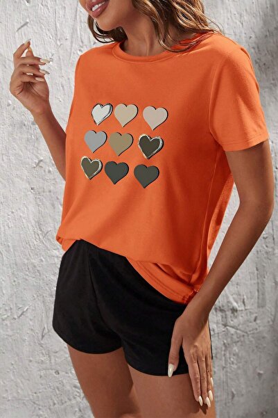 trendypassion Σετ άνετο σορτς με σχέδιο καρδιάς