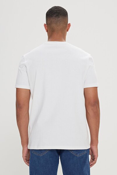 AC&Co / Altınyıldız Classics Ανδρικό μπλουζάκι με κανονική εφαρμογή, κανονική εφαρμογή, 100% βαμβακερή απαλή υφή με στάμπα με λαιμόκοψη