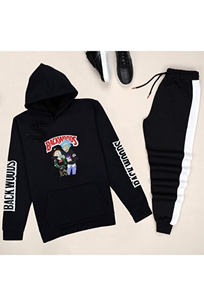 trendypassion Set de trening negru cu imprimeu unisex