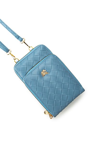 minebag Baby Blue - Geantă de damă Liana, model diamant și piele artificială