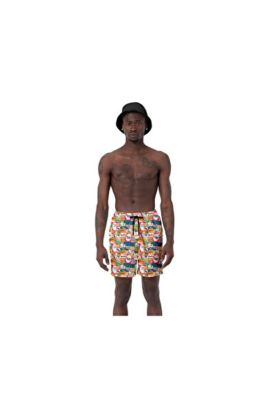 Miami Beach Ανδρικά σορτς μαγιό - Hw 028 με στάμπα, πολύχρωμο σορτς, σορτς Hawaii
