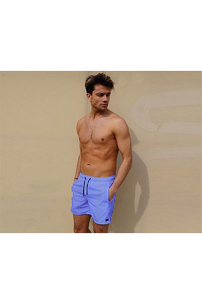 Miami Beach 106 Saks Digital Men's Sort - Blue Men's Shorts Swimsuit