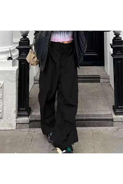 Köstebek Black Elastic Baggy Trousers
